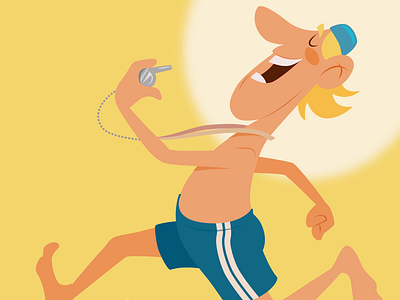 Lifeguard on duty affinity designer cartoon character illustration vector