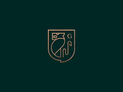 Gallagher Brand Mark brand design branding design elegant foil gold green heraldic lion logo mark symbol typography vector