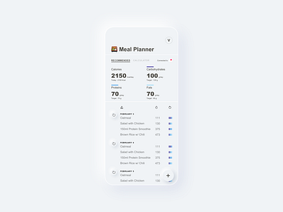 Concept App: Meal Planner app design flat minimal sketch type ui ux vector