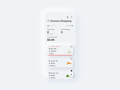 Concept App: Grocery Shopping app design flat illustration minimal sketch ui ux vector