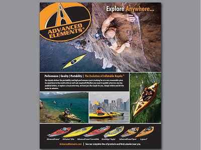 Full Page Collage Print Ad ad collage kayaking outdoors print