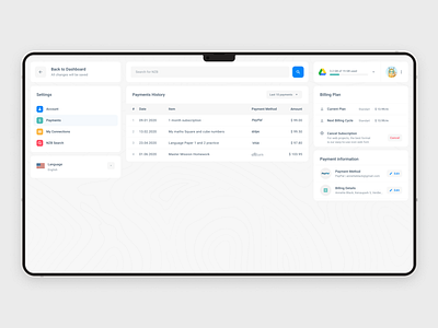 NZB Cloud - Settings Payment