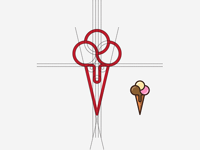 Ice cream Icon Construct construct design grid icecream icon logo