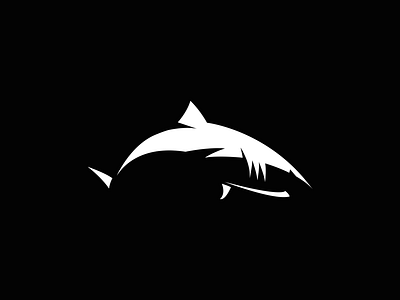 Negative Space Shark concept design esport logo negative shark space