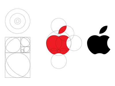 Apple Retake Golden Ratio apple golden ratio logo recreation