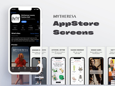 Mytheresa AppStore Sreens fashion sketch ui ux