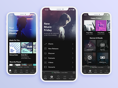 Spotify iOS Redesign app design interaction mobile music spotify ui ux