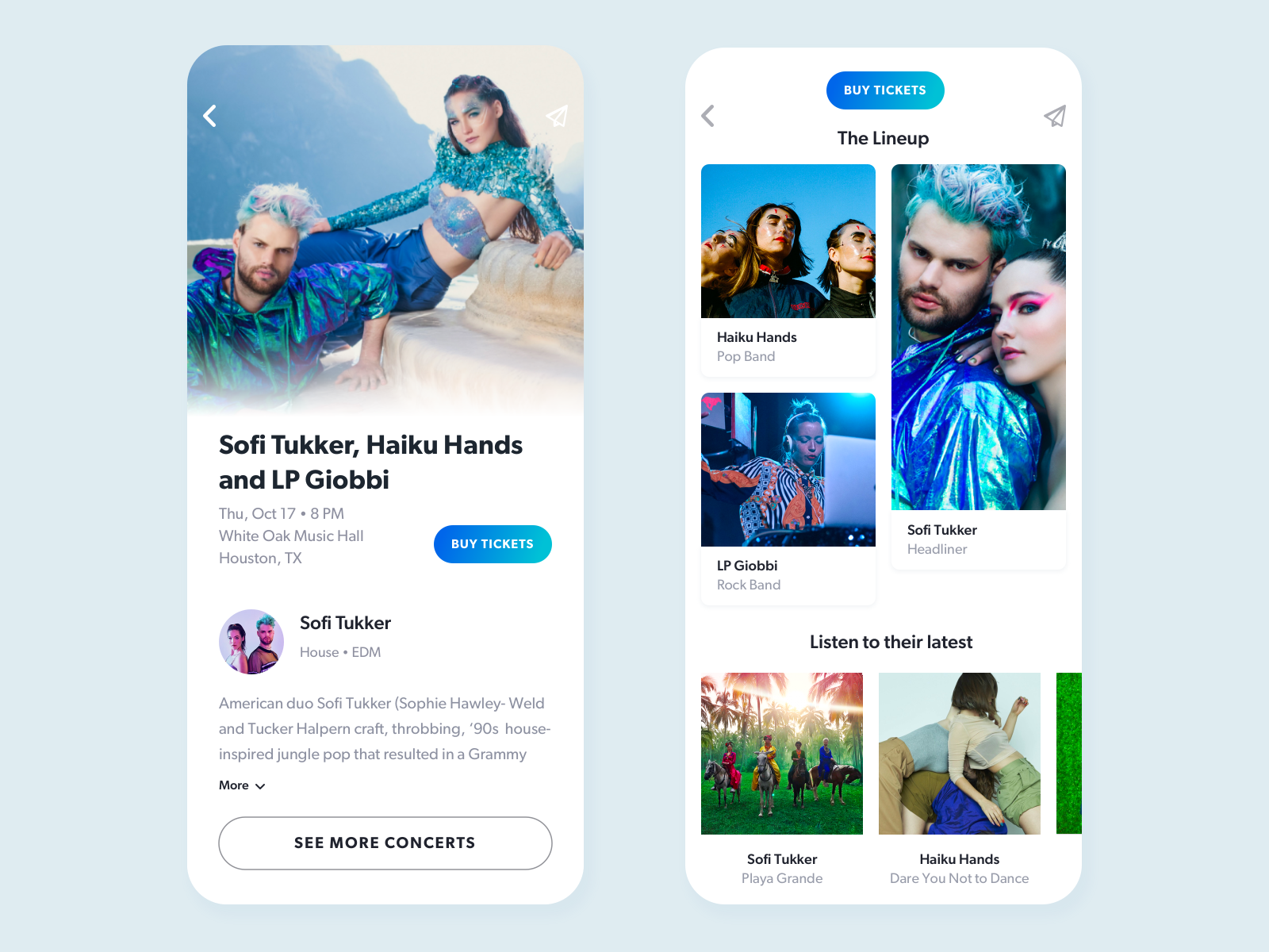 Music Concert App by Sandy Pham on Dribbble