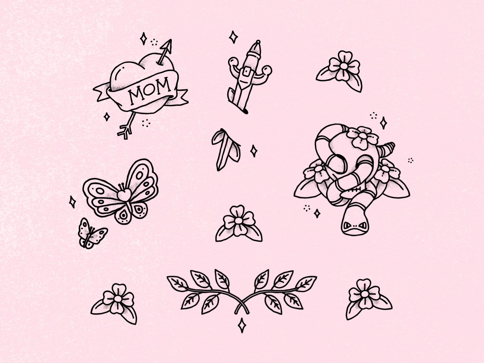 Tattoo Stickers for Instagram butterfly flowers grain instagram stickers knife skull snake stickers tattoo traditional tattoo