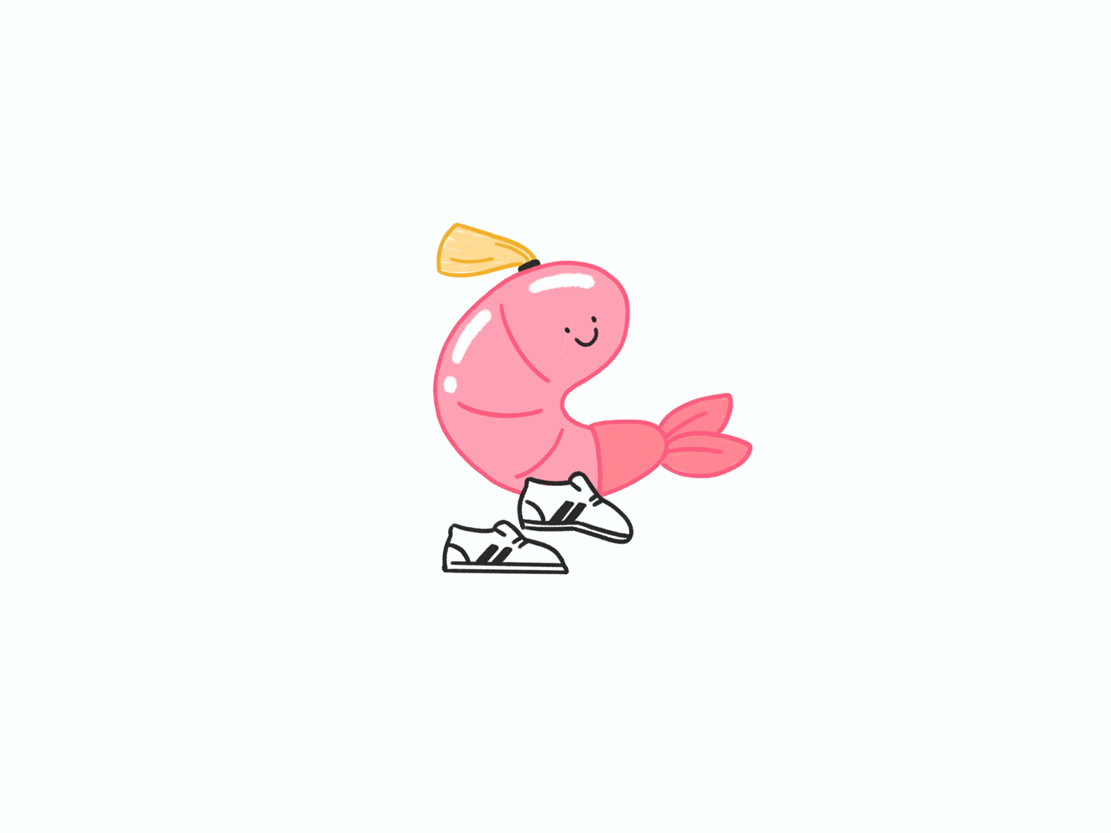 Shrimp Walk Cycle (Self Portrait) adidas animation funny procreate shrimp sneakers walk cycle