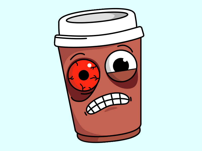 too much coffee face