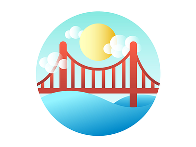 San Francisco california clouds golden gate golden gate bridge gradients san francisco sf sticker sun sunny