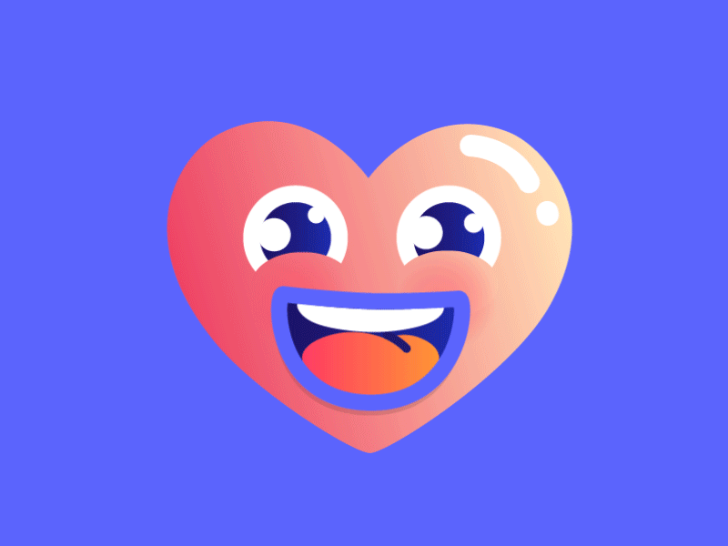 Heart Character character cute fun gif gradient heart love sticker