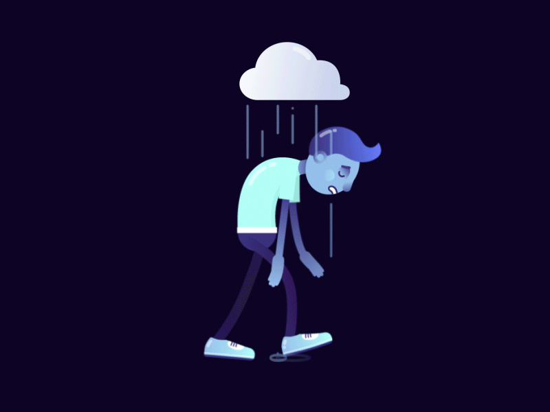 Sad Walk Cycle character character rigging cloud cry duik lightning man rain sad storm walk cycle weather