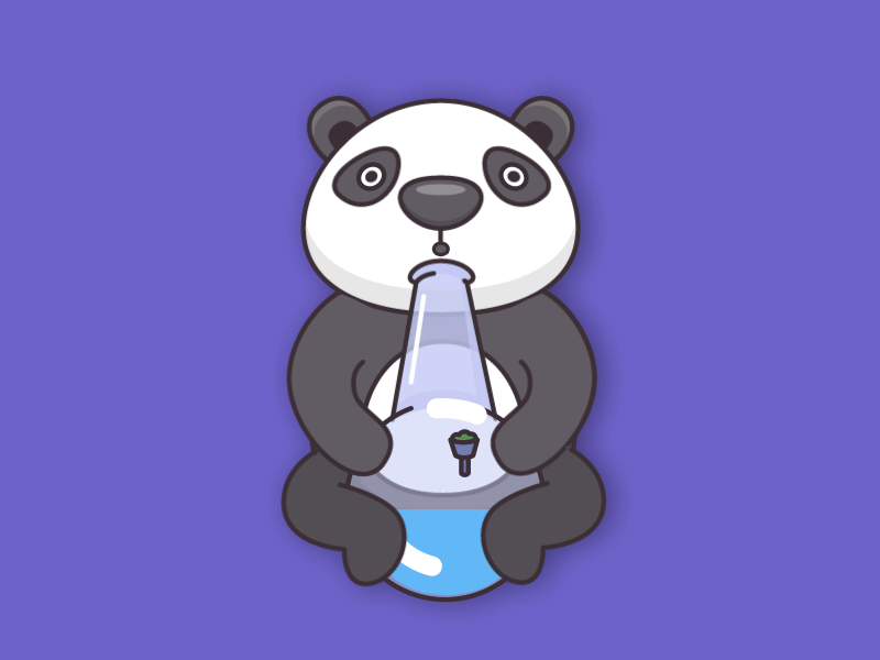 Panda Bong bear bong happy high joint marijuana panda pot smoke smoking sticker weed