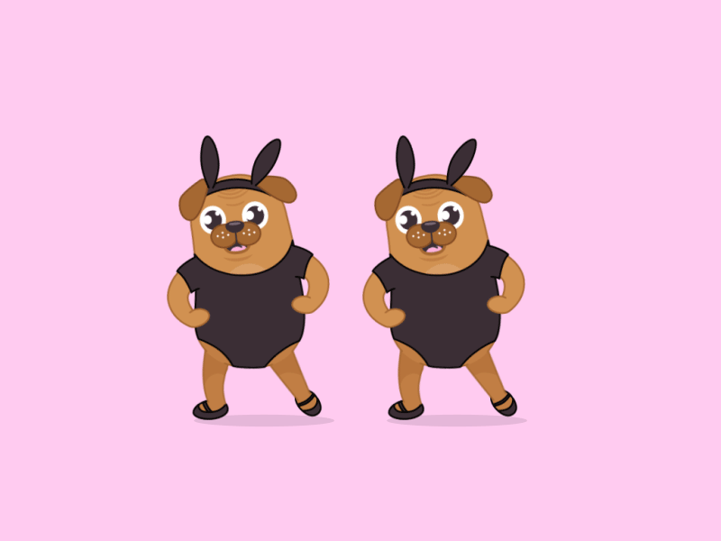 👯 after effects animal bunny dance dancing dog emoji happy pug rabbit yay