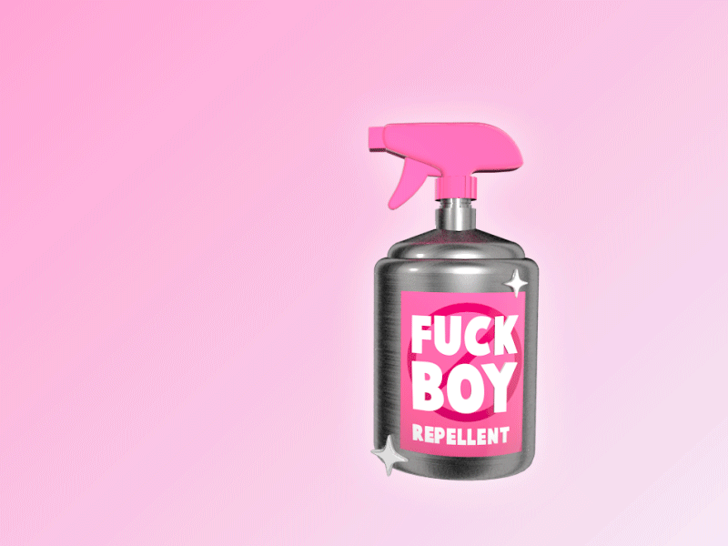 Fuckboy Repellent 3d chrome feminism feminist fuckboi fuckboy girls metal pink repellent spray women