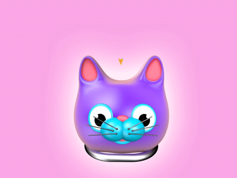 👾Space Cat 👾 3d c4d cat character cinema4d emoji food happy hungry pizza space yay