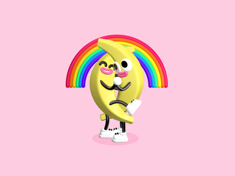 Happy Pride 3d banana c4d cinema4d equality gay kiss lgbtq love pride rainbow