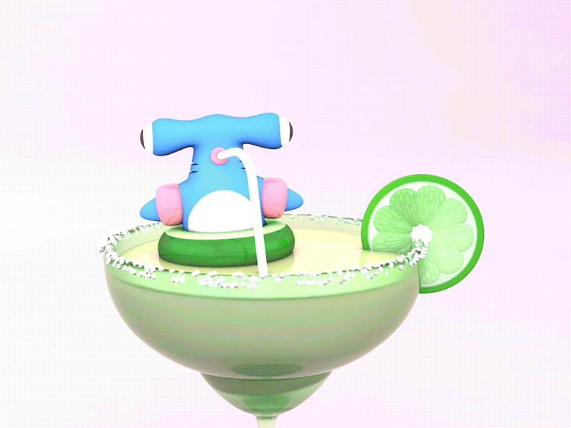 National Tequila Day from Howard the Hammerhead 3d alcohol c4d drinking drunk floaties funny margarita national tequila day pool shark tequila