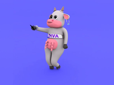 Clurb Cow 3d ariana grande cgi character cinema4d club cow dancing diva funny love render rigging