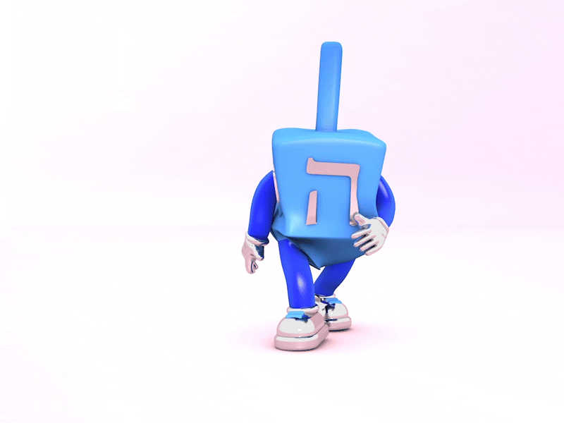 🕎 Happy Hanukkah🕎 (spin that dreidelllllll) 3d 3d animation c4d chanuka character dance dreidel funny hanukkah hebrew jewish mocap spin