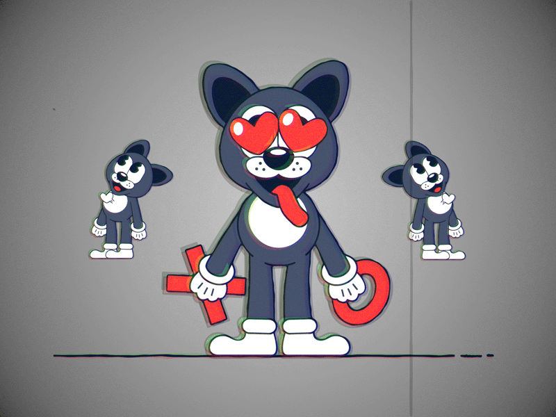"Like XO" cute after effects cat hearts dance cartoon vintage retro music video music love
