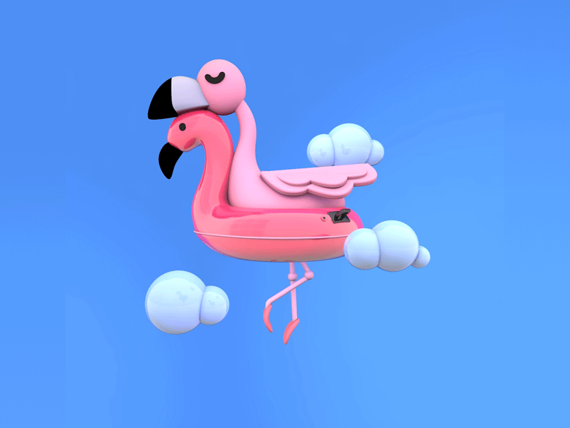National Napping Day 3d c4d dream flamingo float floatie meditate nap relax serenity sky sleep
