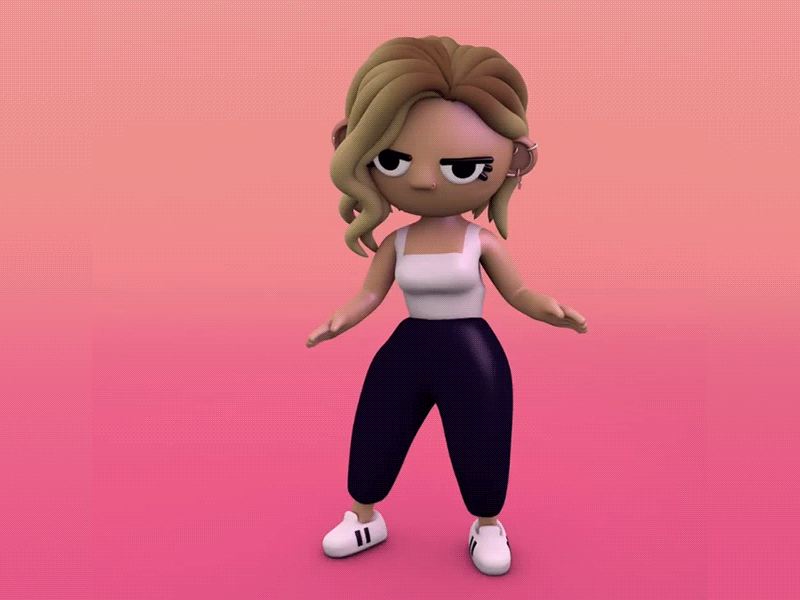 💃3D Self Portrait💃 3d 3d animation c4d character character design dancer dancing girl hip hop mocap mograph motion data motion design potrait