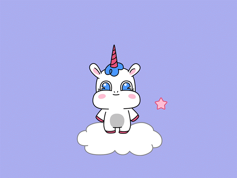 🦄 Uniko 🦄 after effects baby character cute happy magic rainbow stars sticker unicorn uniko