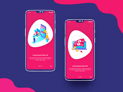 Walkthroughs dribbble illustration ui walkthroughs