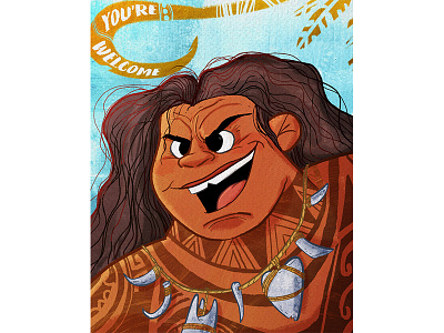 Maui art characterdesign disney fanart illustration moanna