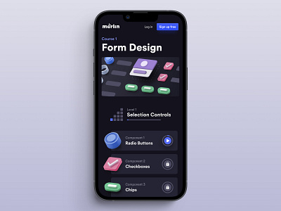 Merlin app course education learning mobile product design ux