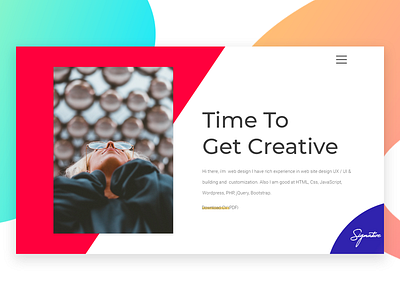 Signature Time To Get Creative ! animation art black color exploration homepage loadingpage news style ui ux