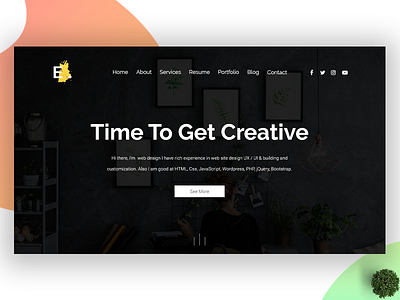 E. Time To Get Creative ! animation art black color exploration homepage loadingpage news style ui ux