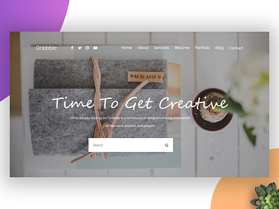 Dribbble 1 Homepage - Time To Get Creative ! creative cv designer freelancer personal portfolio portfolio personal programmer responsive resume vcad vcard