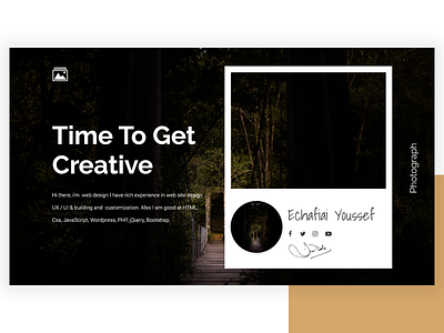 Photograph Homepage - Time To Get Creative. creative cv designer freelancer personal portfolio portfolio personal programmer responsive resume vcad vcard