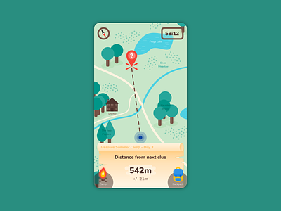 Daily UI #020 : Location Tracker 3petitspixels adobe xd app app design challenge dailyui game icon illustration location tracker treasure vector