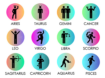 gradient zodiac signs gradient horoscope icon illustration symbol vector zodiac