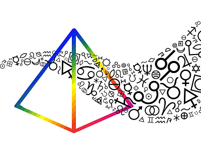 Mystic Pyramid banner colors graphic design magic mystic polygon pyramid rainbow