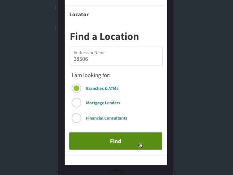 Animated Location Search Form animated transitions form design map results search search form ui