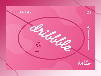 Hello Dribbble! basketball court debut first shot hello invite pink product thanks