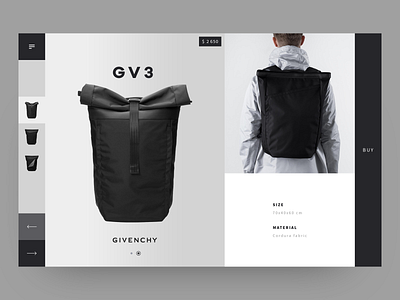 Givenchy backpack black black white clean creative ecofriendly ecomerce givenchy item item card layout luxury luxury brand minimal minimalistic product shop shop design ui ux website