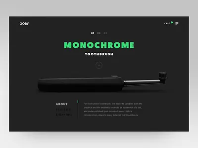 Goby Company Website black brush clean clean creative desktop ecomerce goby item luxury minimal minimalistic monochrome product shop shop design toothbrush ui ux web website