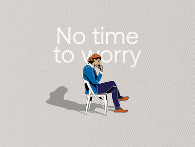 no time to worry character design clean color design drawing graphic design illustration vector