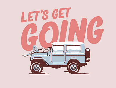 let's get going car clean color colour design experiement go going icon illustration roadtrip truck