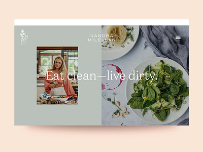 Eat clean, live dirty beautiful food health typography ui web webdesign website