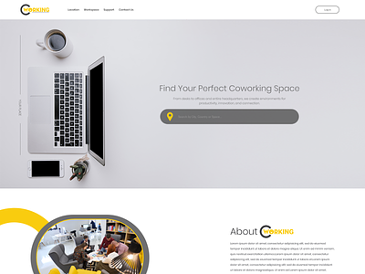 Co working Space Website Design brand identity design design ui ux website design