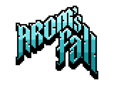 Arom's Fall arcade font game gamedev pixel retro title