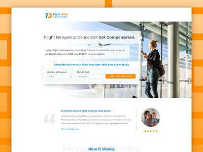 Flight Delay Claims - Landing Page cro design landing page leadgen lp services ui ux